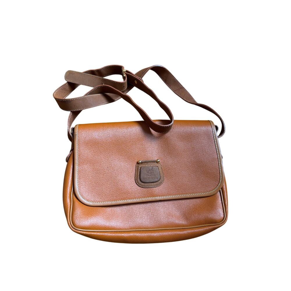Courrèges Brown Leather Messenger Bag With Certification
